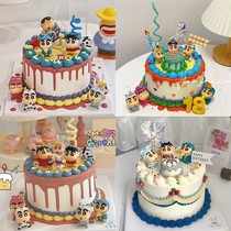 Crayon Shinchan Cake Decoration Decoration Funny Cartoon Boy Birthday Dessert Dress Up Accessories Baking Plug-In Card
