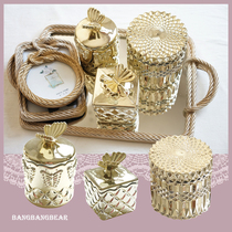 Export golden glass jewelry box jewelry box decorative display decoration