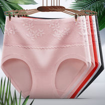 Underpants women cotton high waist size fat mm180 kg lace belly bag hip cotton middle-aged mother shorts