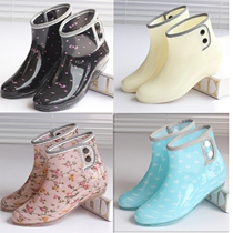 Rain shoes low tube water boots adult light rubber shoes plastic jelly shoes rain shoes breathable women rubber boots kitchen shallow