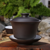 Purple Sand cover bowl Yixing Sansai Bowl Tea preparation Tea preparation Teapot cover bowl Tea preparation Tea set Tea bowl Easy-to-soak pot