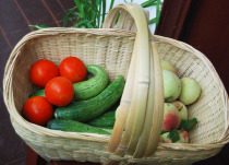 Farmers hand-woven portable vegetable basket small bamboo basket egg basket fruit basket storage basket bamboo basket bamboo basket