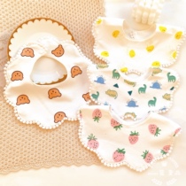 Autumn Winter ins Han version Flower styling walled mouth pure cotton Baby surrounding pocket Baby saliva towel Child saliva pocket 0-2 years old