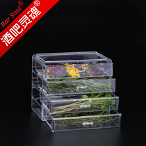 Bar soul acrylic four grid bar bartending gadget bar bar dry fruit spice decoration storage box