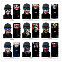 Clown Joker realistic seamless bib cover multifunctional outdoor riding fishing Mask 3D face magic headscarf