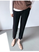 DADA series suit pants short feet ice silk thin breathable high waist hanging nine points to work professional womens pants black