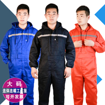 Hooded work clothes mens auto repair spray paint summer dust suit full body protection breathable conjoined labor insurance suit suit