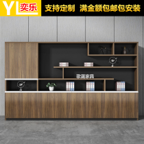 Customized atmosphere boss Office background cabinet file cabinet wooden storage Multi-Layer Display Cabinet bookcase data Cabinet