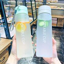Anti-drop heat-resistant plastic cup for men and women students portable large-capacity water Cup Korean version of simple fresh sports