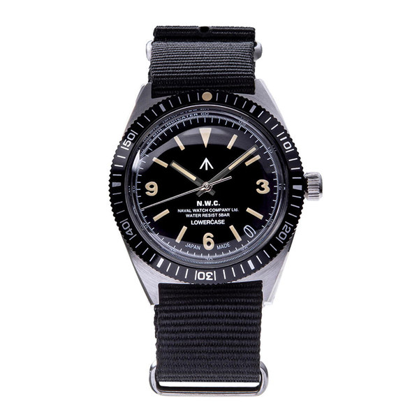 NAVAL WATCH LOWERCASE япония система военный ретро серебристые кварц наручные часы  FRXB002