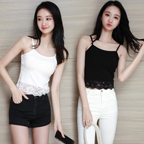 Lace Modal camisole female summer and autumn wear short bottoming coat Joker slim inside small halter top