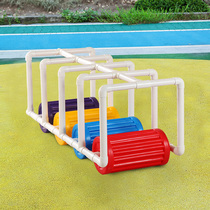 Kindergarten outdoor sports equipment multi-person colorful roller foot water truck co-cart pedal toy