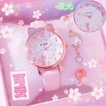 Childrens watches See only time Girls Primary school Students waterproof and anti-fall Nightlight Boy Junior 61 Six Day Gift