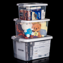 Large plastic transparent storage box household snacks storage clothes Toy Box covered storage basket box