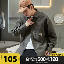 Tang Shi 2022 Spring New Solid Color Shirt Men's Long Sleeve Hong Kong Wind Japanese Loose Interior Shirt Casual Coat Tide