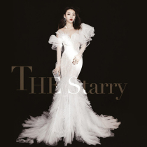 2019 photo studio theme clothing Korean version of slim fishtail tour tailing wedding photography show couple photo dress
