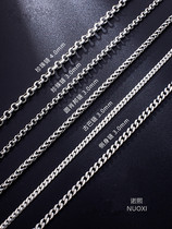 New Platinum Necklace Korean version Personality Tide Male chain Platinum No Pendant Temperament 18k Brief Lock Bones Chain Woman