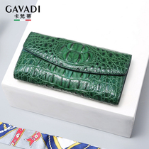 Cavati large capacity three fold crocodile leather wallet female long 2021 new female leather handbag multifunctional wallet
