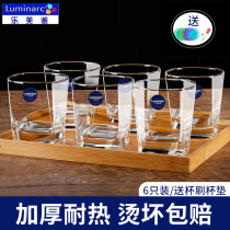 Lemeya 6 thick heat-resistant glass household transparent drinking cup tea cup milk juice cup set