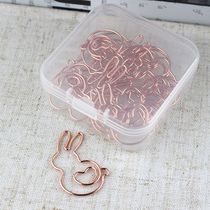 Bunny paper clip creative loopback rose gold clip mini pin Mini pin