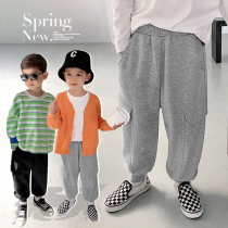 Chen Chen Moms Boy Pants Spring Children Side Pockets Handsome Gas Bunches Pants Kids Fried Street Work Pants