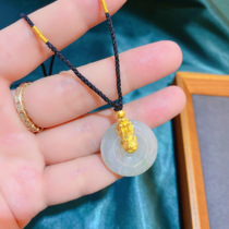 Gold Psy Pendant Gold Necklace Mens and Womens Winning Evil Transfer Beads Jade Ping Couples choker