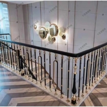 Wrought iron stair handrail European indoor stair handrail Simple modern light luxury style railing Aluminum fence Household