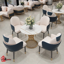 Simple rock board negotiation table and chair combination sales department meeting guest leisure Table Office reception chair negotiation small round table