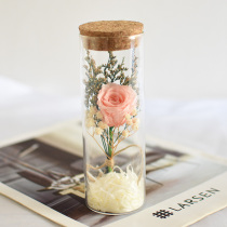 Eternal flower rose dried flower bouquet glass cover test tube flower decoration Valentines Day 520 gift for girlfriend girlfriends