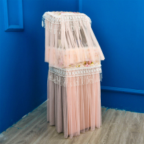 New household living room water dispenser dust cover lace fabric pastoral cover two-piece bucket cover custom cover towel