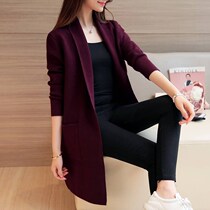 No Ball 2021 Spring and Autumn Slim Joker Knitted Cardigan Long Sweater Coat Women Loose Knitted Cardigan