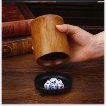 Bamboo tube New Dice Cup wooden double straight tube KTV bar Cup manual sieve Cup shake Cup Cup dice