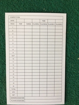 Golf Scorecard venue 18-hole Scorecard single sheet bulk gold Scorecard wallet replacement