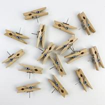 15 boxed logs small wooden clips I-shaped nails photo clips note boards Cork nails do not hurt photos