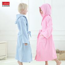 Children's Bathrobe Cotton Towel Material Big Children Swimming Bath Bathrobe Cotton Hat Bath Towel Quick Drying Boys and Girls