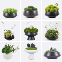 Simulation flower art green plant potted decoration sales office model room negotiation table eternal moss living room hotel decorations