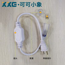 LED light with plug Round neon flex with accessories Use controller power cord connection line card 220V