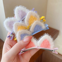 Cat ears headdress children hairclip autumn and winter New plush bangs clip side hair little girl hair accessories clip