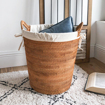 Vietnam autumn rattan woven straw woven dirty clothes storage basket Toy creative simple storage basket Laundry basket Household dirty clothes bucket