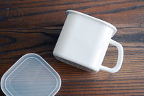 More flawed foreign trade thickened enamel square Cup curling enamel sealed storage cup instant noodles cold drink cup collection