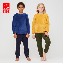 Uniqlo childrens velvet set (long sleeve) 429251 home wear pajamas