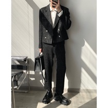 10 13new A tea and Agu black fragrant suit suit men autumn fashion trend suit suit trousers