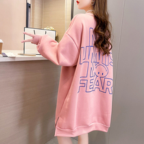 Winter dress thickened Garnen pregnant womens necropolis with large size Jacket Big Code Loose Sweatshirt Dresses Autumn Winter Warm Coat