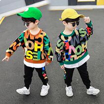 Boy Spring Autumn Clothing Casual Suit 2022 New Internet Red Boy Han Version Spring Wee Clothing Sport Two Sets Handsome