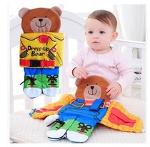 Multifunction Cute Little Bear Learning To Wear Clothing Tie Buttons Zipped Laces Baby Bub Books Solid Early Education Puzzle Toys