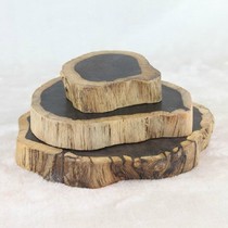 Mahogany decoration base*Qishi jade teapot irregular root base*Creative hand-carved ebony root carving