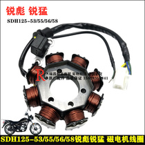 Suitable for Sundiro Honda CB125 Ruibiao Ruimeng stator SDH125-53-55-56-58 Magneto coil