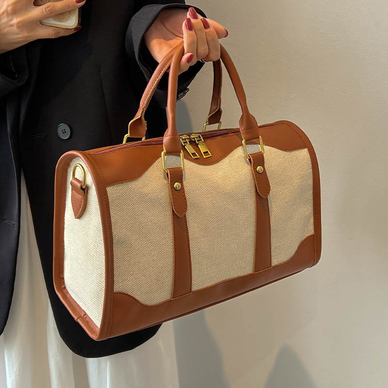 Short term travel bag, women's canvas handbag, business trip luggage bag, fashionable fitness bag, travel bag, short distance storage bag