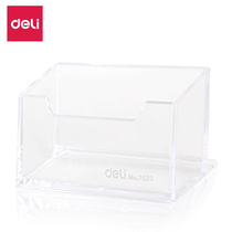 Deli 7623 business card holder Desktop business card box Transparent plastic business card holder Business card holder Office supplies