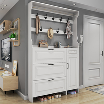 Ultra-thin dump shoe cabinet storage entrance Simple modern with coat rack Simple multi-function space-saving household doorway
